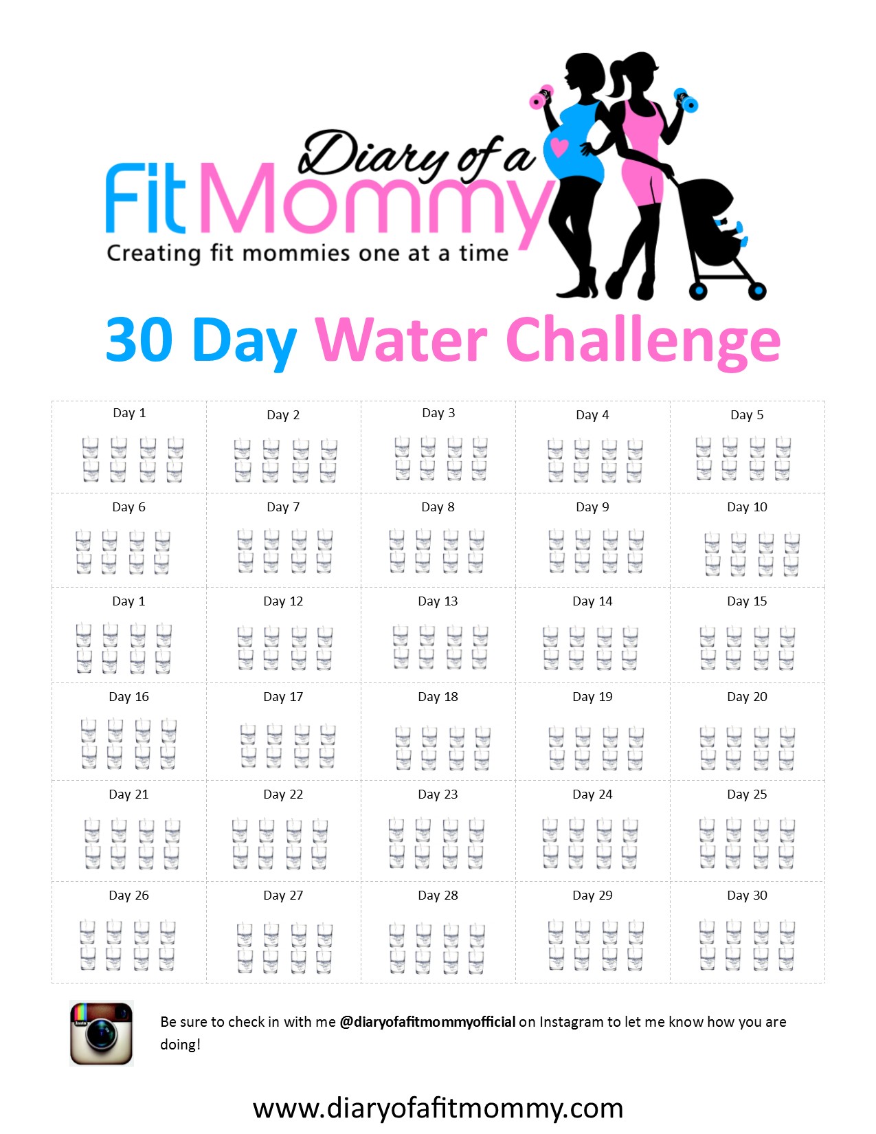 Diary Of A Fit Mommy30 Day Water Challenge Diary Of A Fit Mommy
